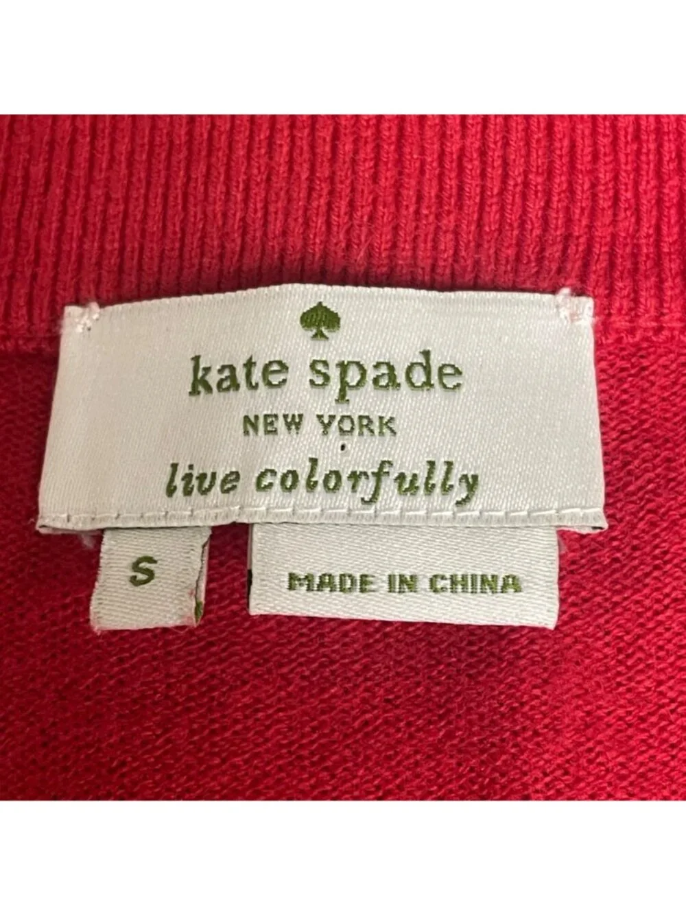 Kate Spade Gem Collar Cardigan Sz SM Wool Blend Valentine Holiday Festive Jewel